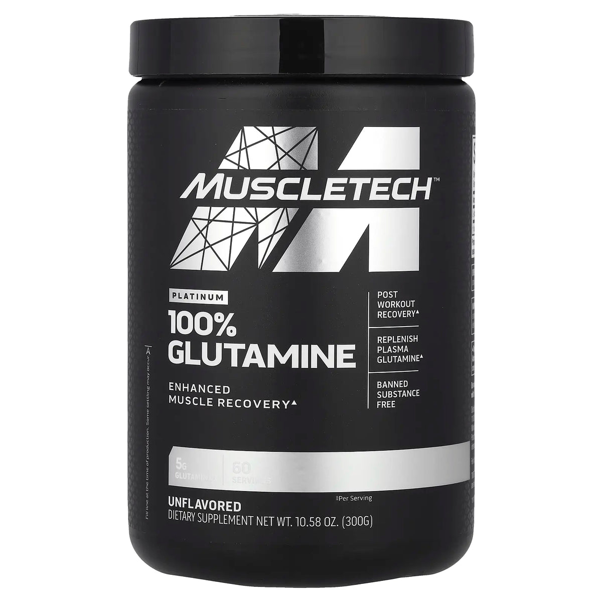 Platinum 100% Glutamine, Unflavored, 10.58 Oz (300 G)